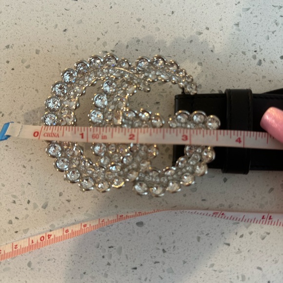 ❌Sold❌ Gorgeous Large Rhinestone GUCCI logo belt size 36 - Picture 6 of 6